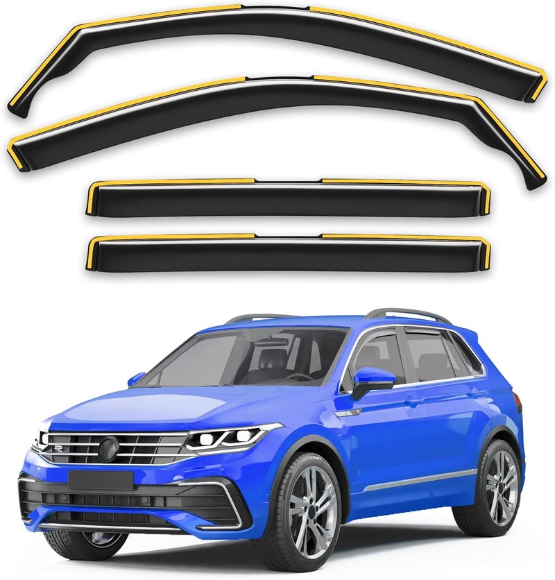 Breejoy in-Channel Rain Guards Fit for Volkswagen Tiguan 2018-2024 Window Rain Guards Visors Vent Visors Window Deflector Vent Shades Car Accessories -4 pcs - Image 1
